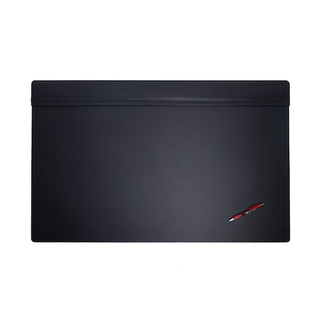 Dacasso Black Leather 38" x 24" Top-Rail Desk Pad PR-1051